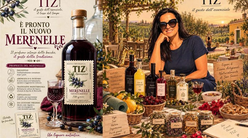 Bottiglia di liquore artigianale Merenelle TIZ dell'Alto Tavoliere