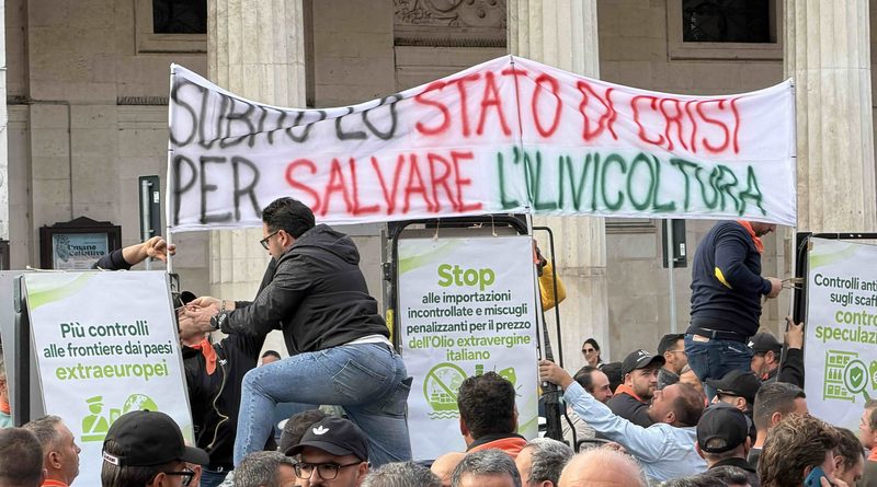 Manifestazione del movimento Orgoglio Olivicolo per la tutela del settore oleario